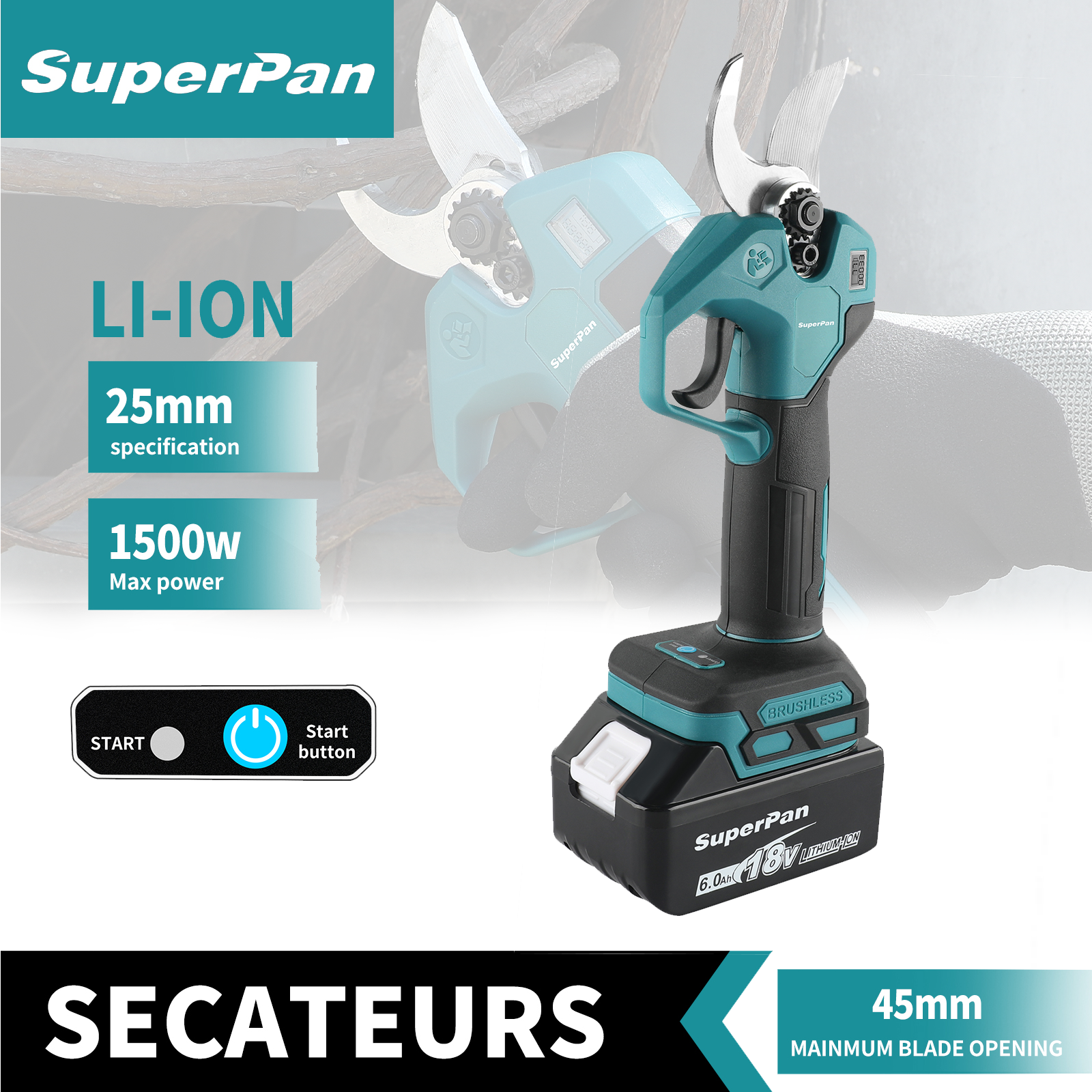 Bonsai Garden Tree - SuperPan 40mm Brushless Cordless Pruning Shears