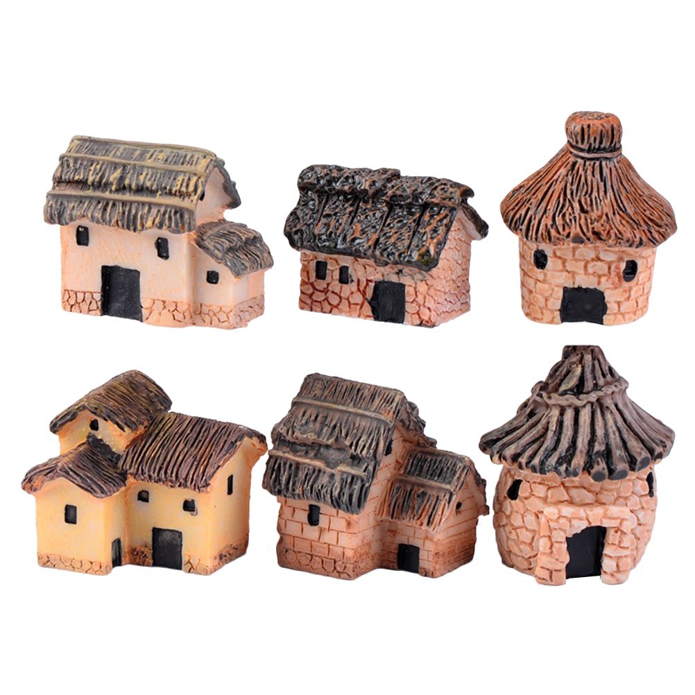 6Pcs Miniature Thatched Hut De - Bonsai Garden House recension och pris