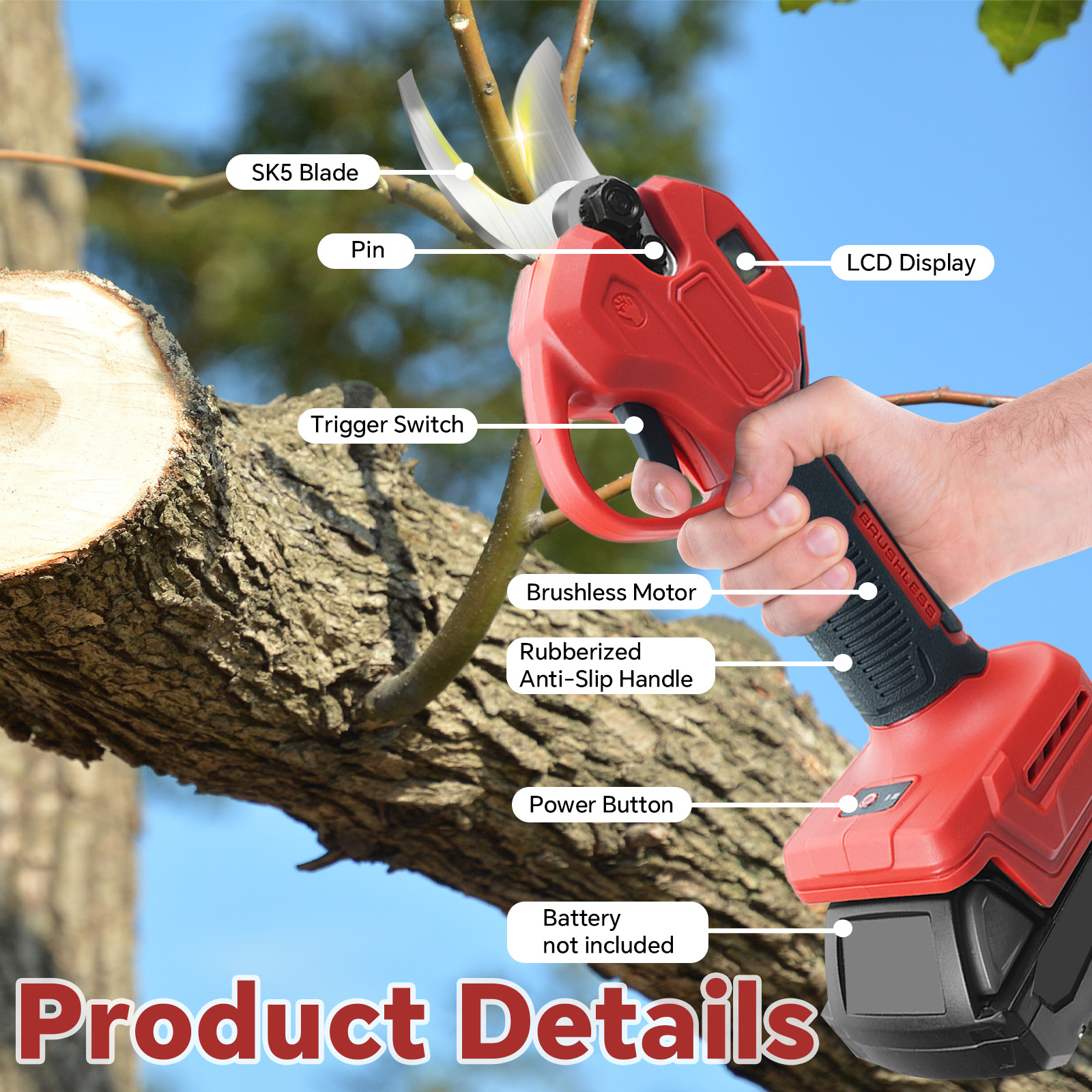 30mm Brushless Electric Prunin - Bonsai Garden Tree recension och pris