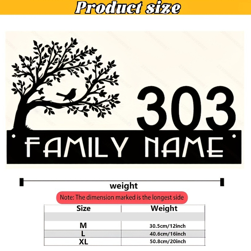 Custom Metal Address Sign with - Bonsai Garden Tree recension och pris
