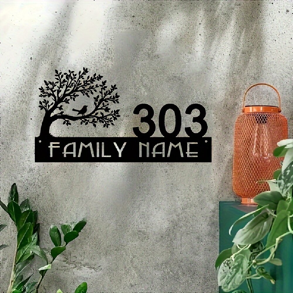 Custom Metal Address Sign with - Bonsai Garden Tree recension och pris