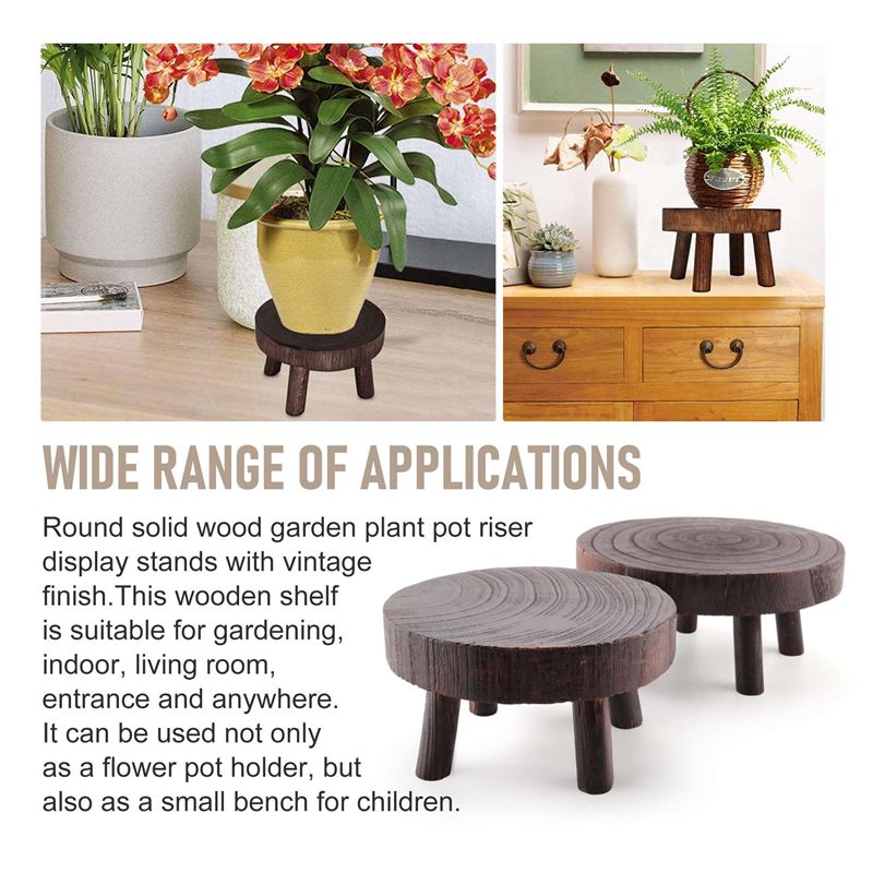 ABVT-2Pcs Mini Wooden Stool Fl - Bonsai Garden Display Stands recension och pris