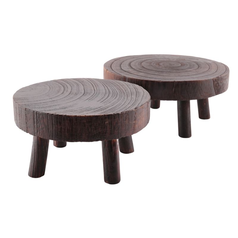 ABVT-2Pcs Mini Wooden Stool Fl - Bonsai Garden Display Stands recension och pris