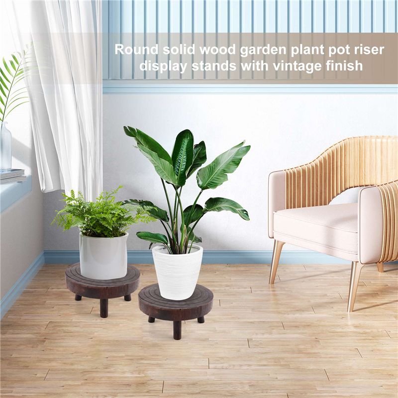 ABVT-2Pcs Mini Wooden Stool Fl - Bonsai Garden Display Stands recension och pris