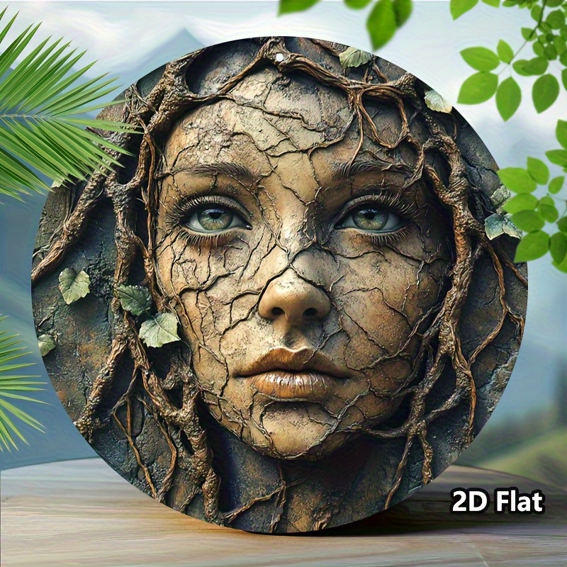 2D Flat, Vintage Aluminum Roun - Bonsai Garden Tree recension och pris