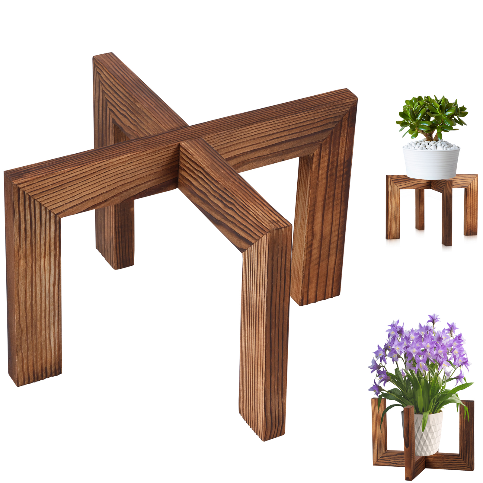 Wood Flowerpot Holder Indoor F - Bonsai Garden Display Stands recension och pris