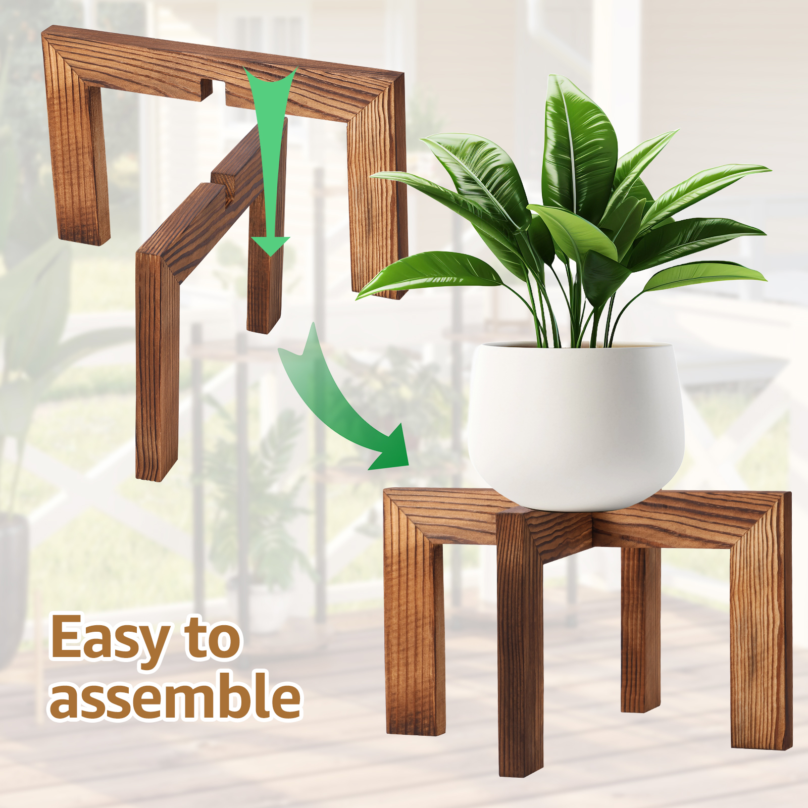 Wood Flowerpot Holder Indoor F - Bonsai Garden Display Stands recension och pris